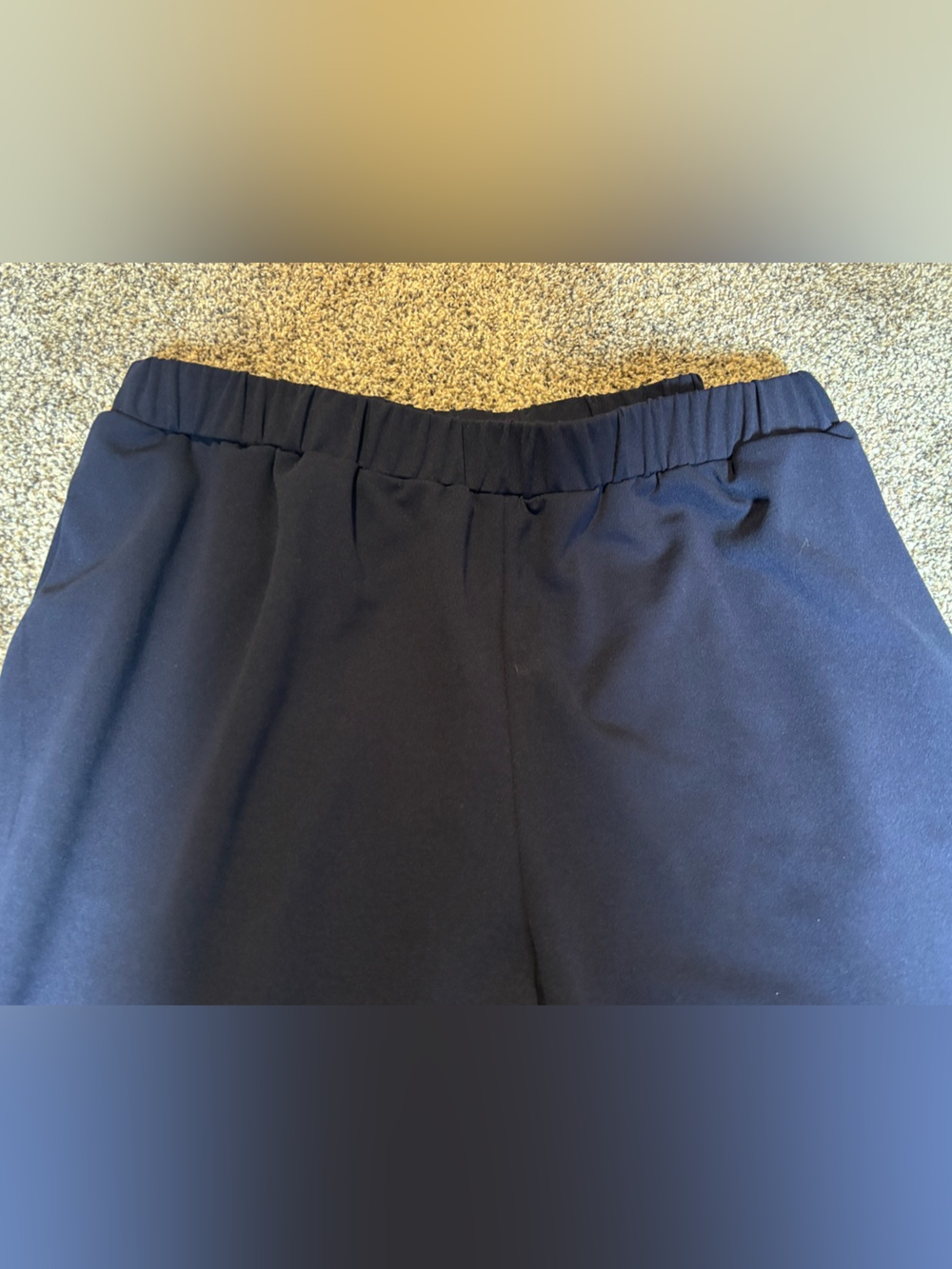 Navy Blue Wide Leg Cropped Pants with cutout design - Picture 2 of 8